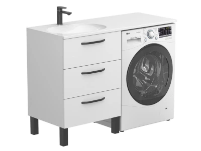 Тумба підлогова TESSA Біла для умивальника NEW YORK 1200 L