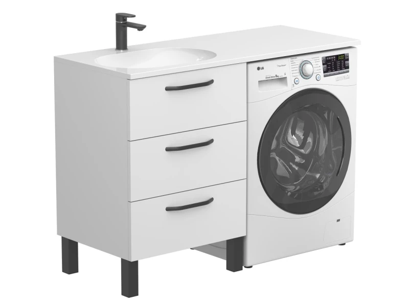 Тумба підлогова TESSA Біла для умивальника NEW YORK 1200 L