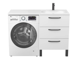 Тумба підлогова TESSA Біла для умивальника NEW YORK 1200 R - 3 фото