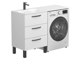 Тумба підлогова TESSA Біла для умивальника JESSEL 1200 L