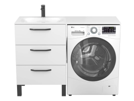 Тумба підлогова TESSA Біла для умивальника JESSEL 1200 L - 3 фото
