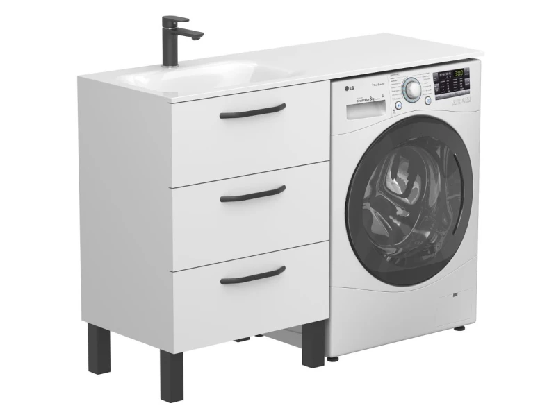 Тумба підлогова TESSA Біла для умивальника JESSEL 1200 L