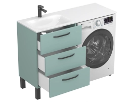 Тумба підлогова TESSA Зелена для умивальника JESSEL 1200 L - 5 фото
