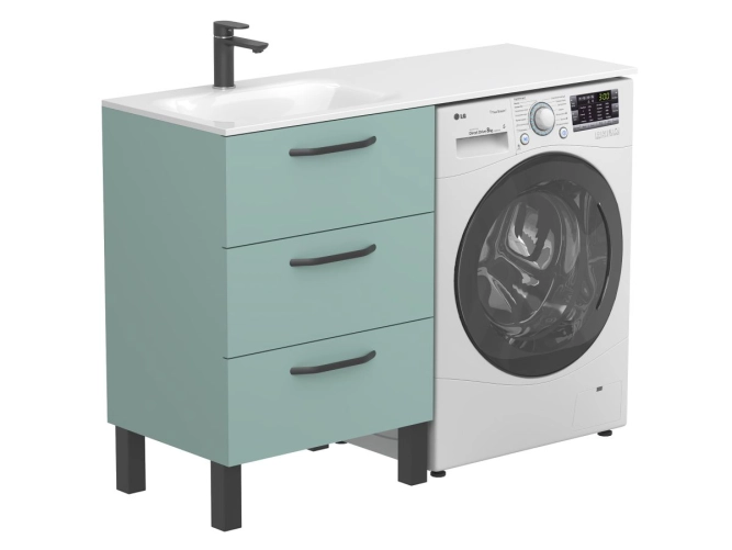 Тумба підлогова TESSA Зелена для умивальника JESSEL 1200 L