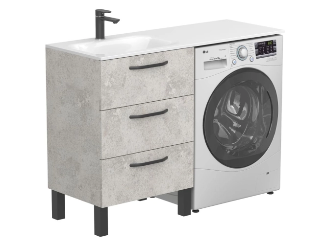 Тумба підлогова TESSA Камінь сірий для умивальника JESSEL 1200 L