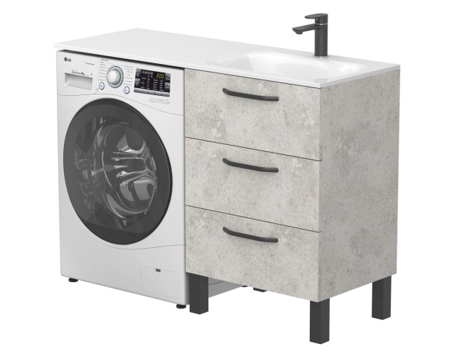 Тумба підлогова TESSA Камінь сірий для умивальника JESSEL 1200 R