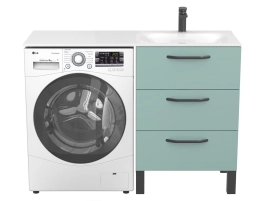 Тумба підлогова TESSA Зелена для умивальника JESSEL 1200 R - 3 фото