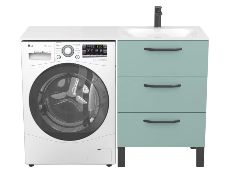 Тумба підлогова TESSA Зелена для умивальника JESSEL 1200 R - 3 фото