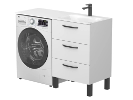 Тумба підлогова TESSA Біла для умивальника JESSEL 1200 R