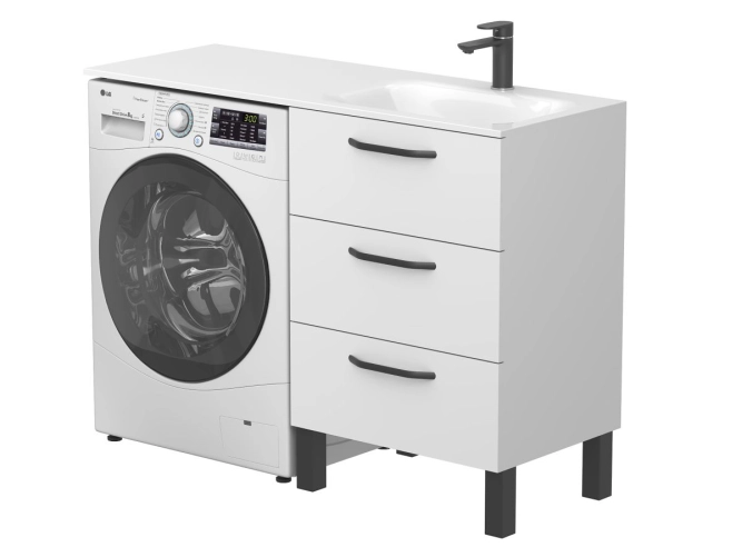 Тумба підлогова TESSA Біла для умивальника JESSEL 1200 R