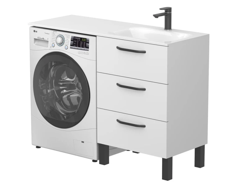 Тумба підлогова TESSA Біла для умивальника JESSEL 1200 R