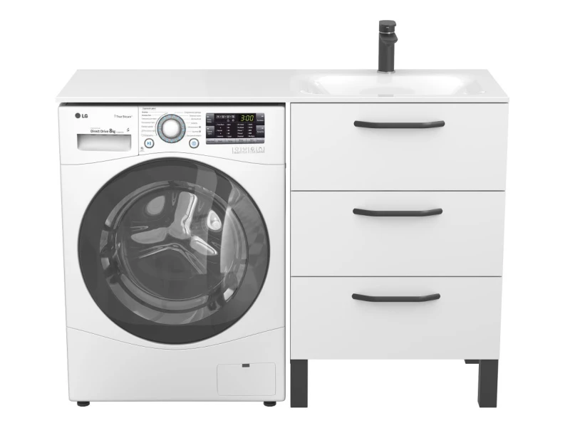 Тумба підлогова TESSA Біла для умивальника JESSEL 1200 R - 3 фото