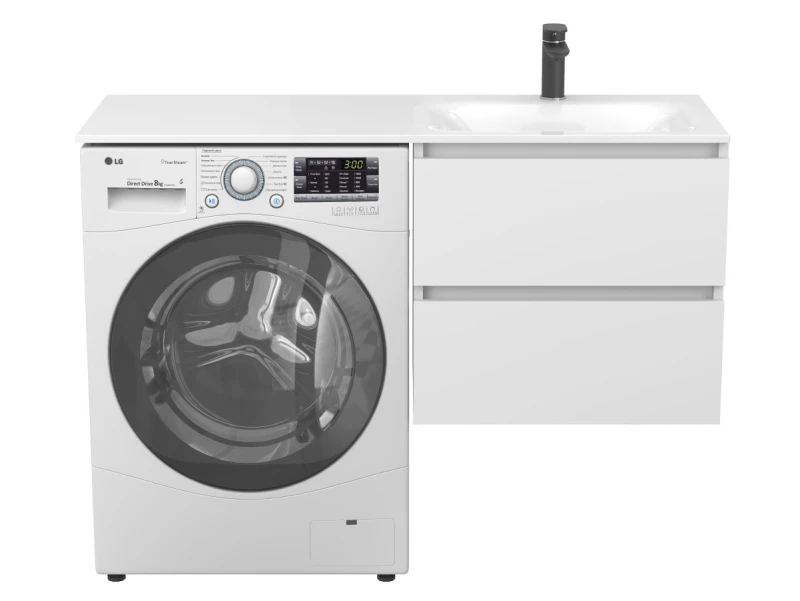 Тумба підвісна LUMO Біла матова для умивальника JESSEL 1200 R - 3 фото