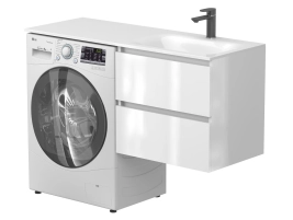 Тумба підвісна LUMO Біла глянцева для умивальника JESSEL 1200 R