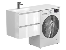 Тумба підвісна LUMO Біла глянцева для умивальника JESSEL 1200 L