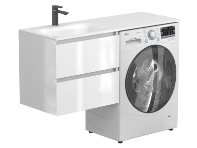 Тумба підвісна LUMO Біла глянцева для умивальника JESSEL 1200 L