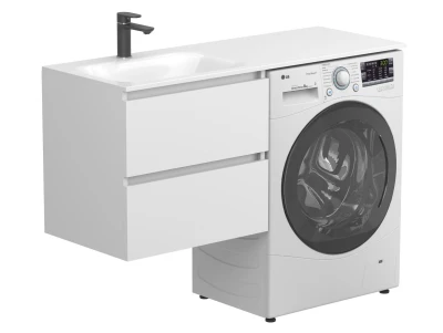 Тумба підвісна LUMO Біла матова для умивальника JESSEL 1200 L
