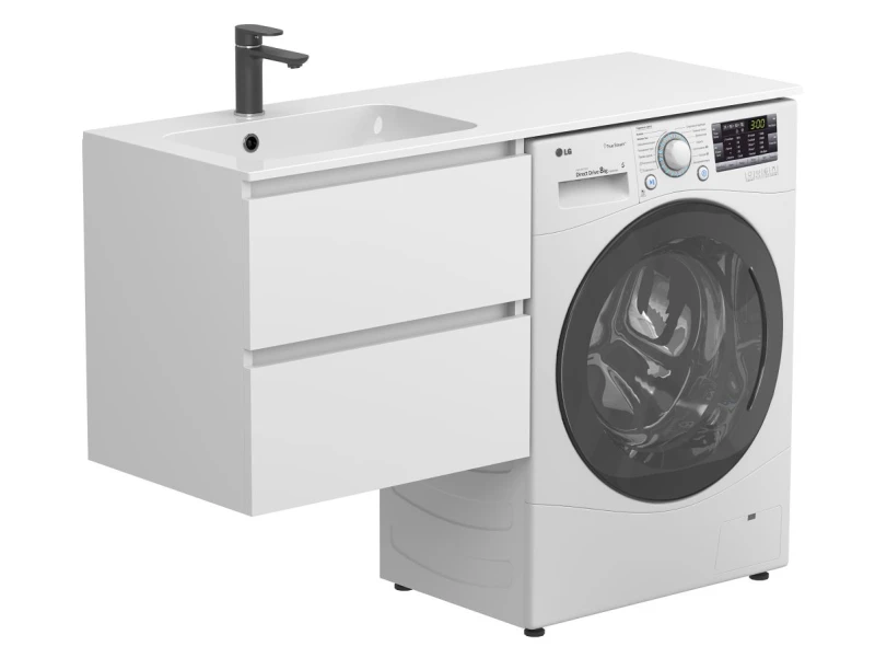 Тумба підвісна LUMO Біла матова для умивальника DELLA 1200 L