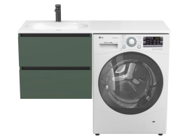 Тумба підвісна LUMO Ліс зелений для умивальника NEW YORK 1200 L - 3 фото