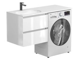 Тумба підвісна LUMO Біла глянцева для умивальника NEW YORK 1200 L