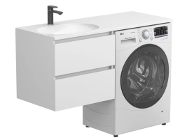 Тумба підвісна LUMO Біла матова для умивальника NEW YORK 1200 L