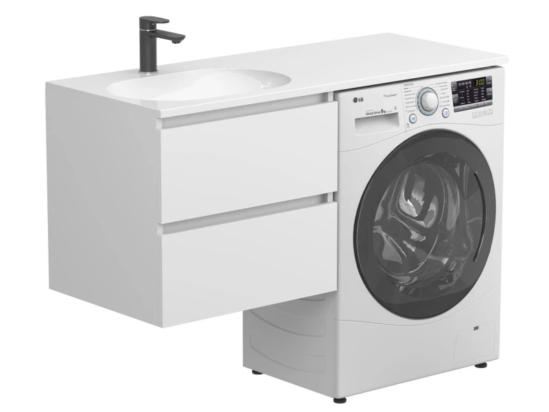 Тумба підвісна LUMO Біла матова для умивальника NEW YORK 1200 L