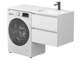 Тумба підвісна LUMO Біла матова для умивальника NEW YORK 1200 R