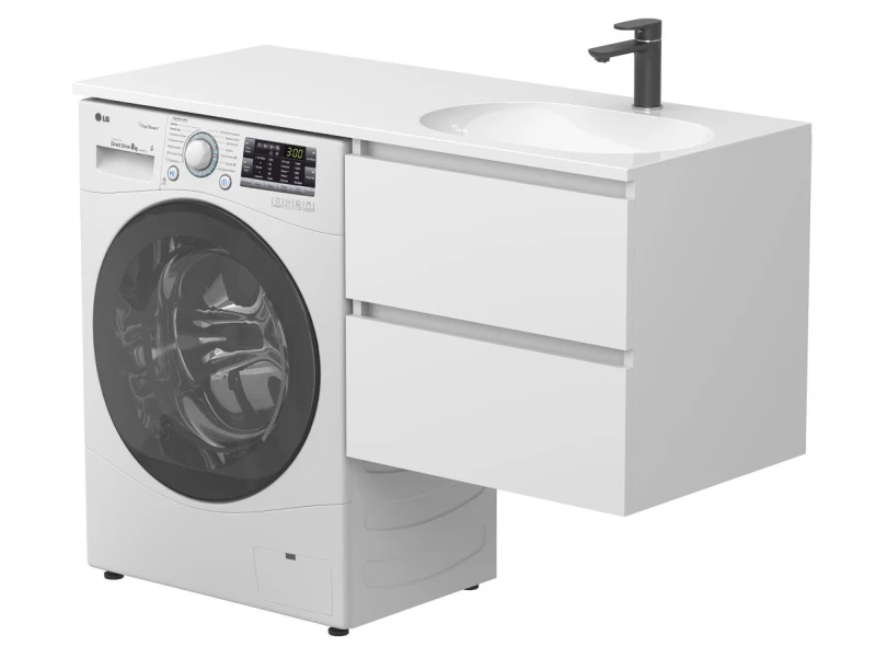 Тумба підвісна LUMO Біла матова для умивальника NEW YORK 1200 R