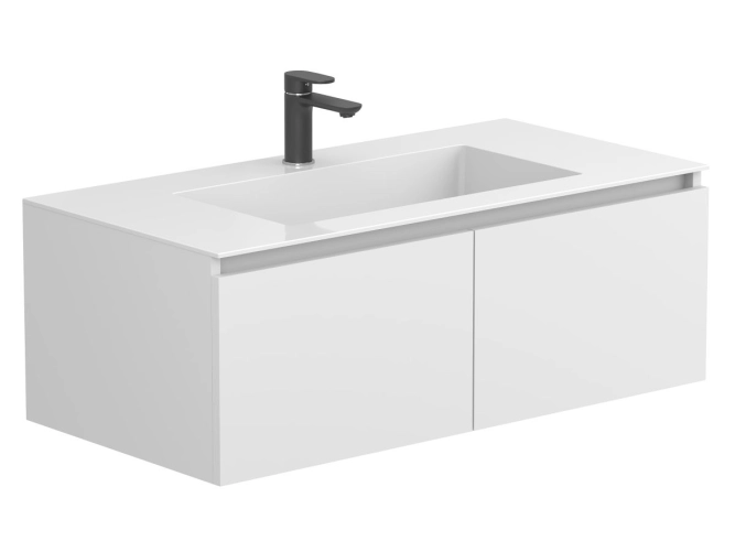 Тумба підвісна BASE Біла матова для умивальника ERICA 1000