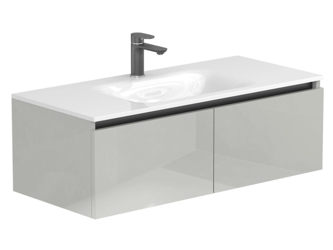 Тумба підвісна BASE Сіра глянцева для умивальника JESSEL 1000