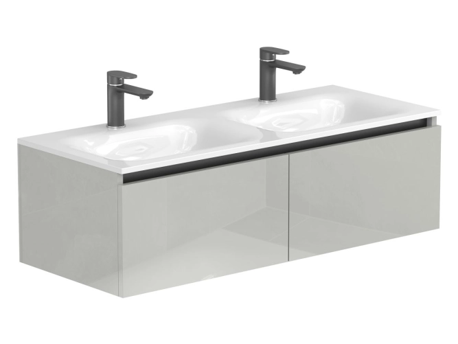 Тумба підвісна BASE Сіра глянцева для умивальника JESSEL 1100 D