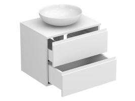 Тумба підвісна MONO 600 Біла soft-touch з умивальником KIRA - 2 фото