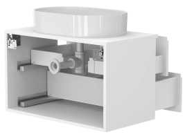 Тумба підвісна MONO 800 Біла матова з умивальником KIRA - 5 фото