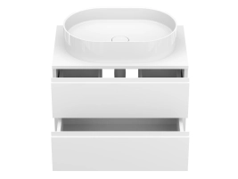 Тумба підвісна MONO 700 Біла soft-touch з умивальником NICE - 2 фото