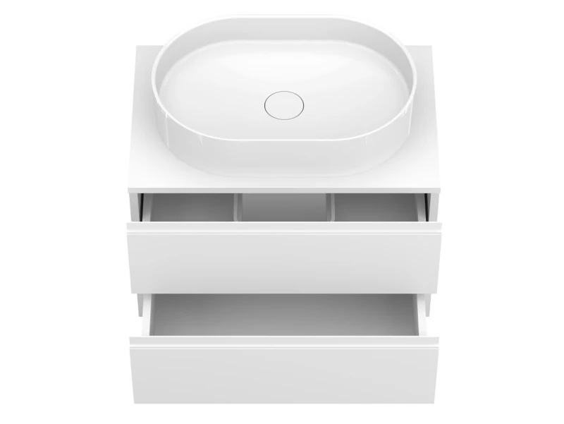 Тумба підвісна MONO 700 Біла soft-touch з умивальником NICE - 1 фото