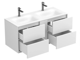 Тумба підвісна SPACE Біла soft-touch для умивальника JESSEL 1100 D - 4 фото