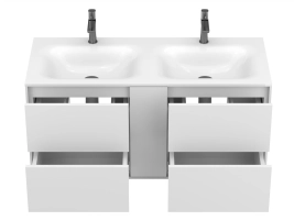 Тумба підвісна SPACE Біла soft-touch для умивальника JESSEL 1100 D - 2 фото