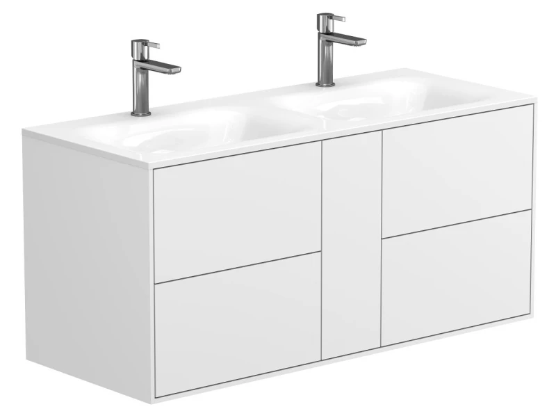Тумба підвісна SPACE Біла soft-touch для умивальника JESSEL 1100 D