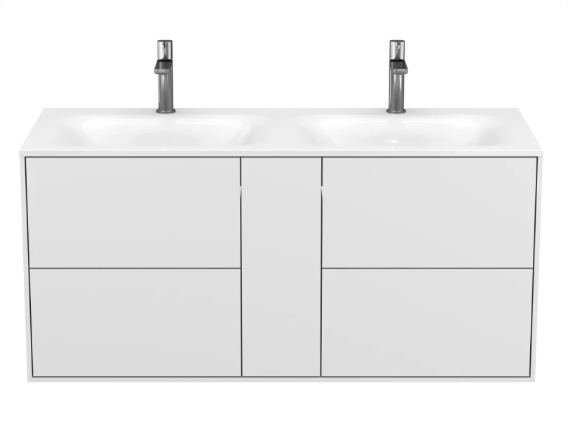 Тумба підвісна SPACE Біла soft-touch для умивальника JESSEL 1100 D - 3 фото