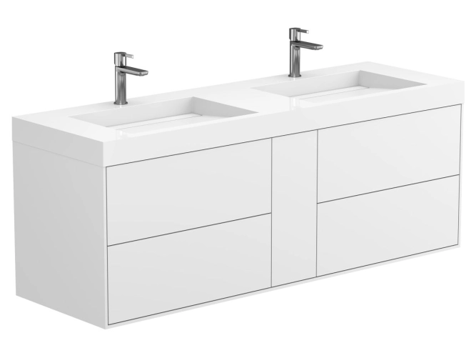 Тумба підвісна SPACE Біла матова для умивальника AGNESS 1500