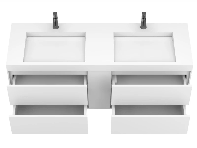 Тумба підвісна SPACE Біла soft-touch для умивальника AGNESS 1500 - 1 фото