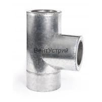 Трійник 87° к/к 1мм Ø180/250 з ревіз. Ø120 сталь 321