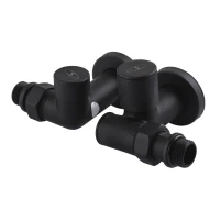 Комплект кранів для рушникосушарки SOLOMON LUX 1/2″ 7777 TEN BLACK