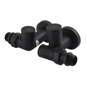Комплект кранів для рушникосушарки SOLOMON LUX 1/2″ 7777 TEN BLACK