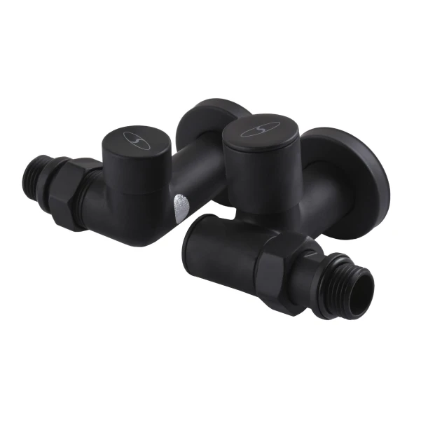 Комплект кранів для рушникосушарки SOLOMON LUX 1/2″ 7777 TEN BLACK