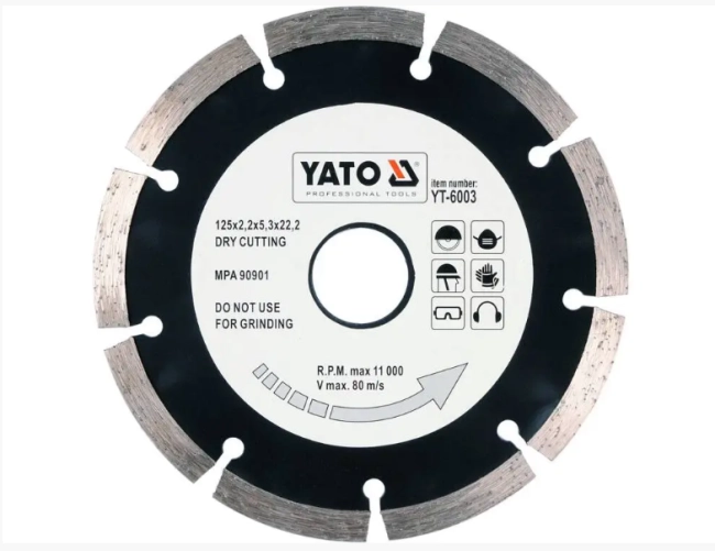Диск алмазний відрізний сегментний 125мм YATO YT-6003