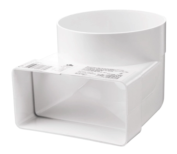 Перехід 55х110 мм/100 мм 90° з прямого каналу на круг VENTS