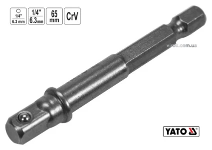 Тримач-адаптер торцевих головок YATO 1/4" 65 мм HEX- 1/4"