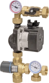 Змішувальний вузол для теплої підлоги BTU насос Grundfos UPM3 Auto 15-70/130, AFRISO