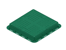 Люк пластиковий Easy 700х700 DN560 квадратний легкий зелений з замком